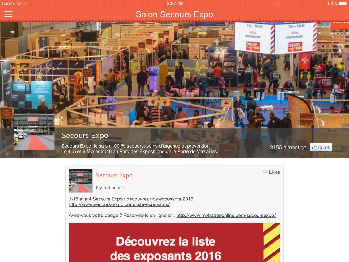 Zrzuty ekranu Salon Secours Expo iPad 