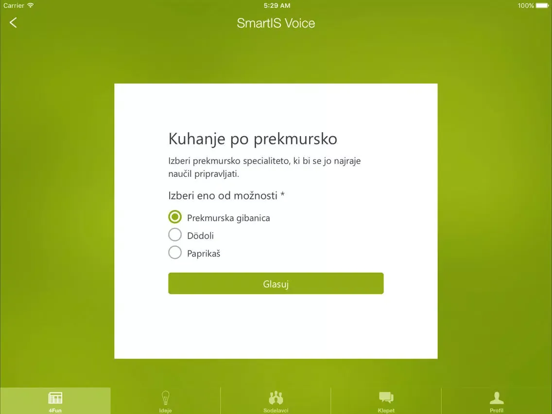 ภาพหน้าจอของ SmartIS sVoice iPad 