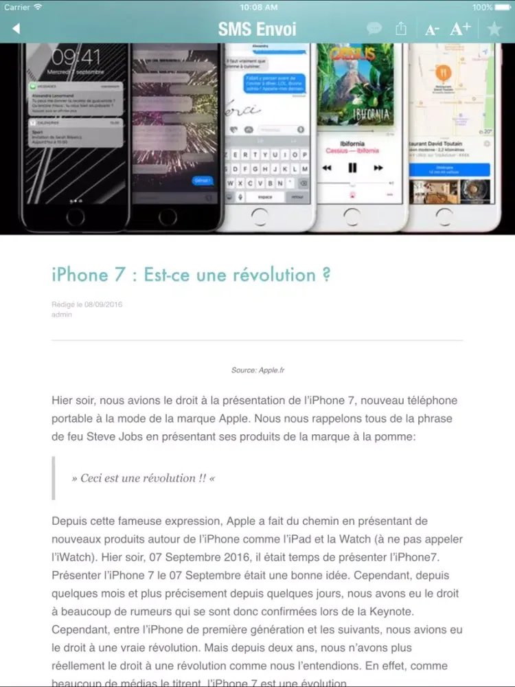 SMS ENVOI iPad  سکرین شاٹس