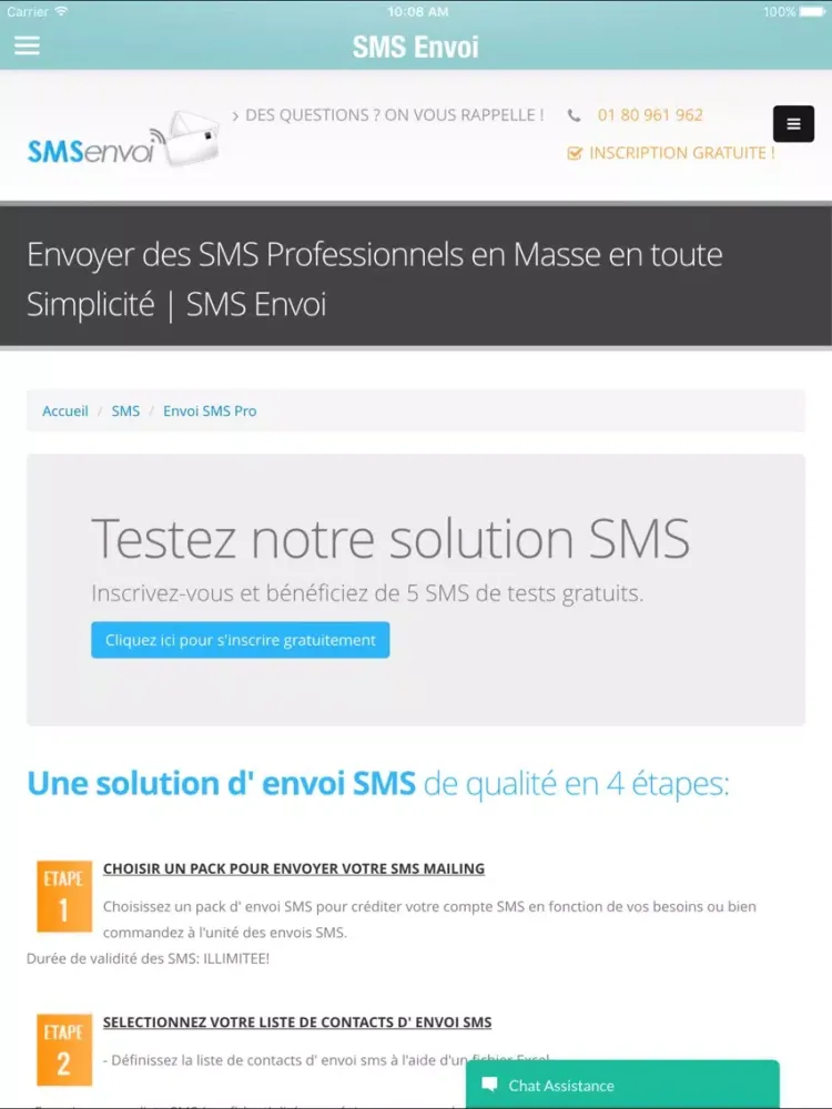 SMS ENVOI iPad  سکرین شاٹس