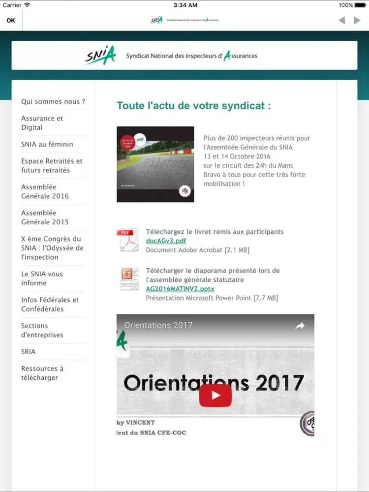 Screenshot di SNIA CFE-CGC iPad 