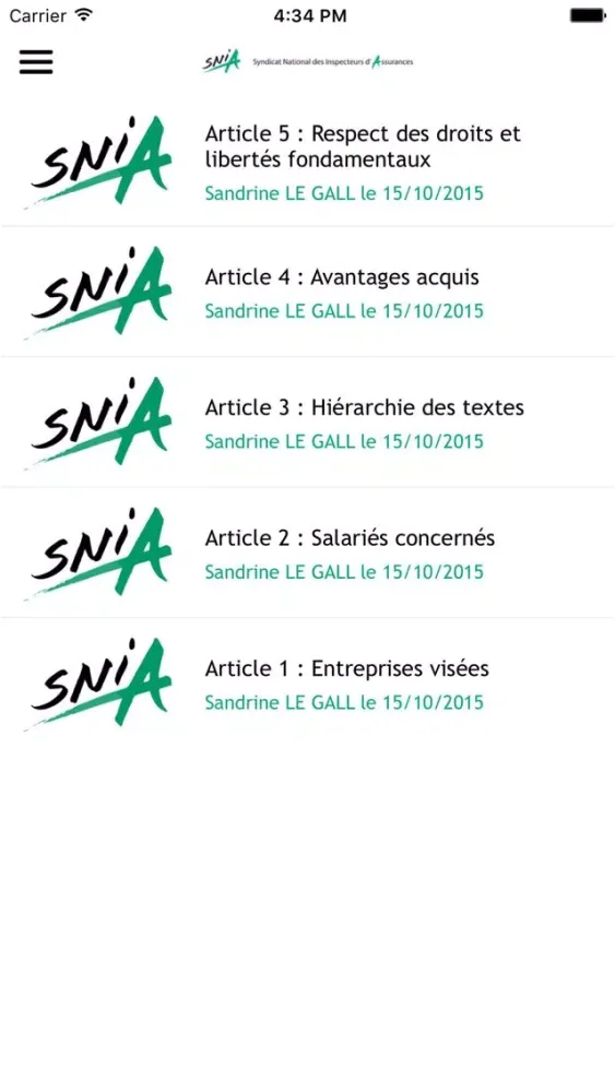 Screenshot di SNIA CFE-CGC