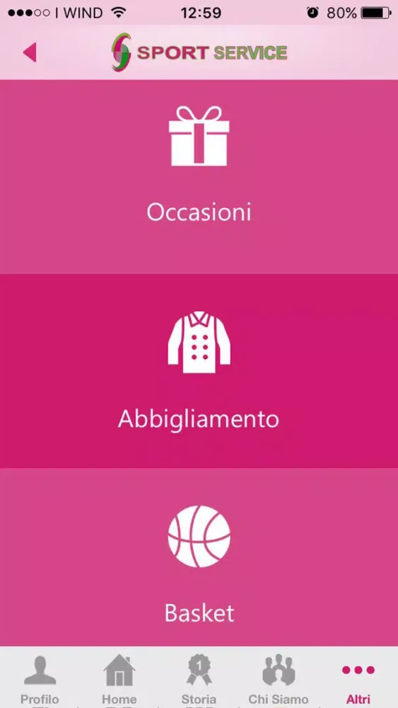Zrzuty ekranu SportService Italia