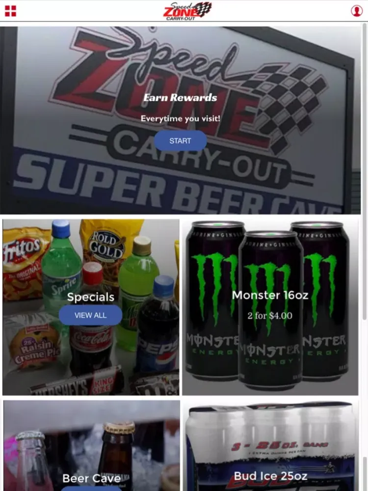 Speed Zone Carryout Rewards iPad  Screenshots