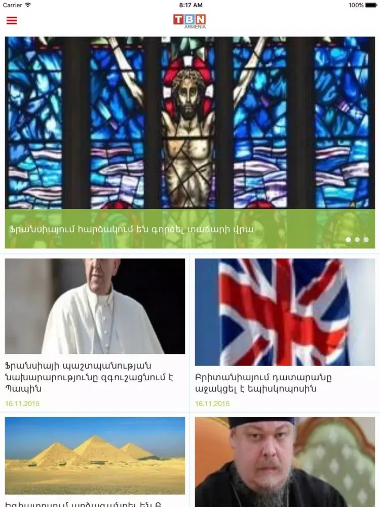 Zrzuty ekranu TBN Armenia iPad 