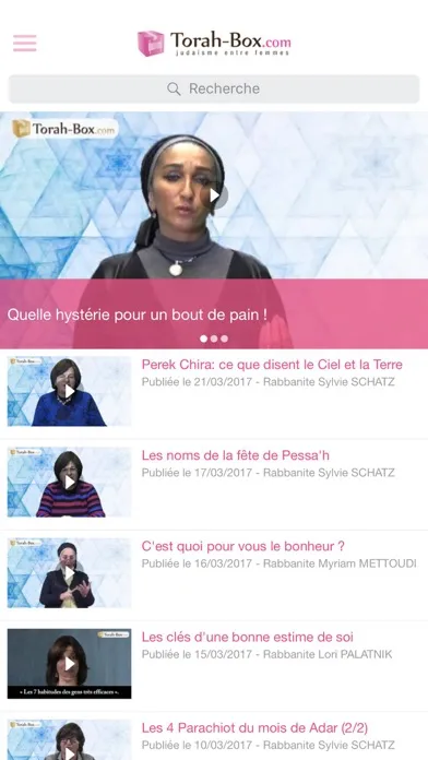 Captures d'écran de Torah-Box entre Femmes