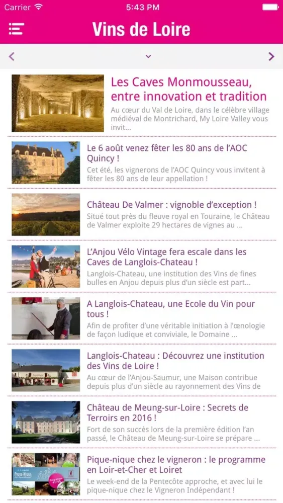 Capturas de tela do Val de Loire – Actualités, Tourisme, Loisirs, Châteaux, Gastronomie, Évènements, Sorties…