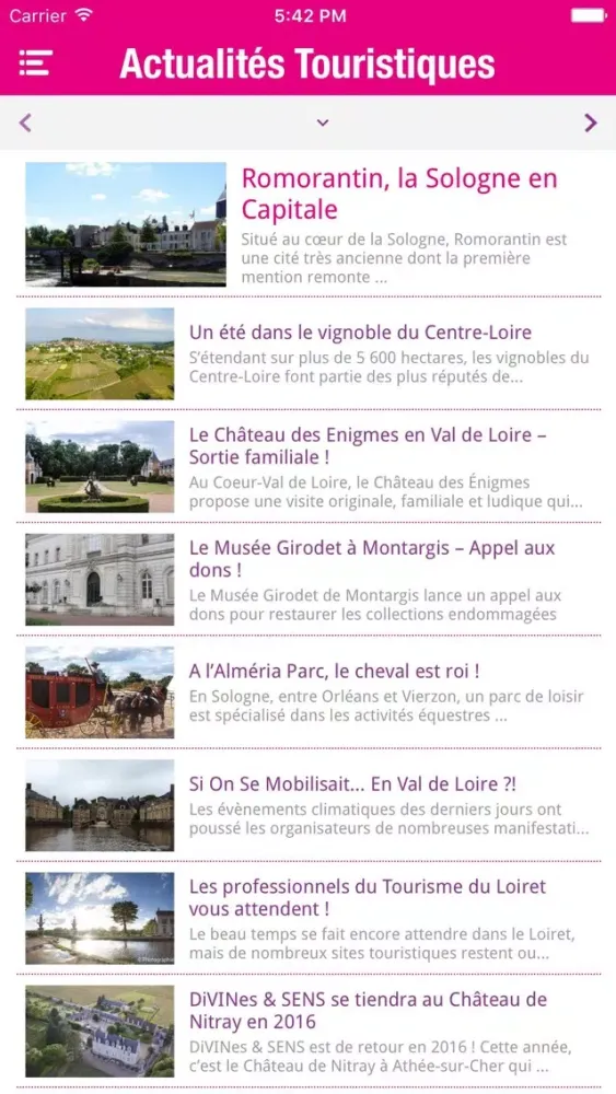 Capturas de tela do Val de Loire – Actualités, Tourisme, Loisirs, Châteaux, Gastronomie, Évènements, Sorties…