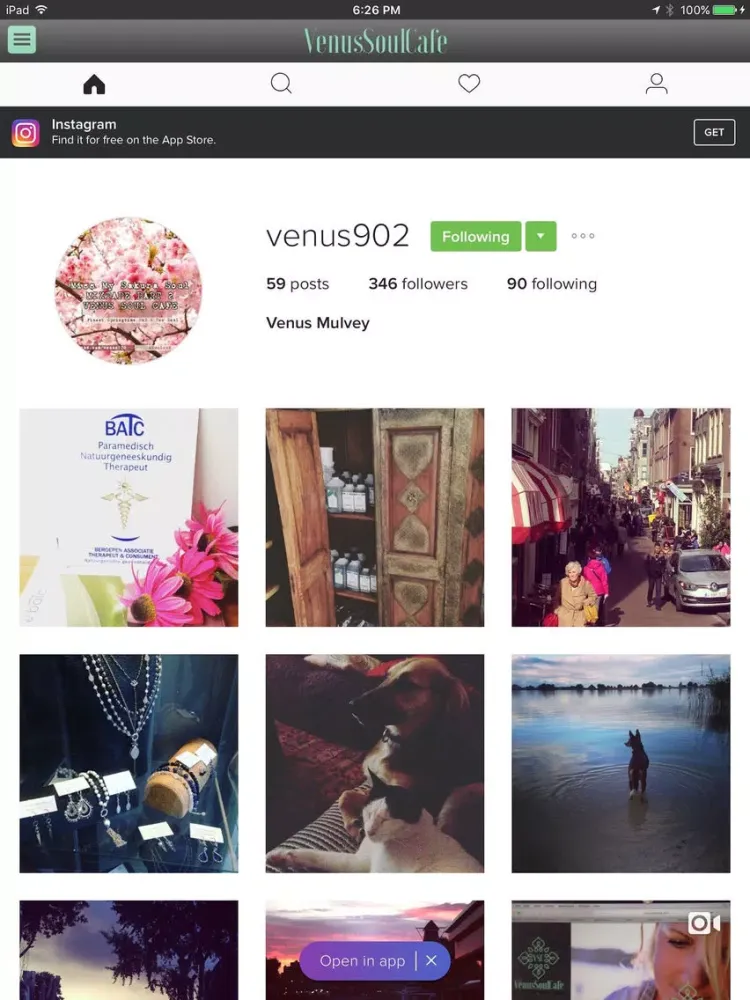 Ảnh chụp màn hình của Venus Soul Cafe iPad 
