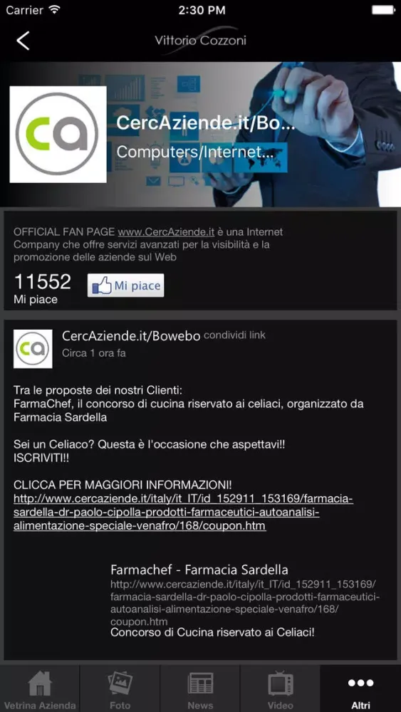 Vittorio Cozzoni consulenza web marketing Screenshots