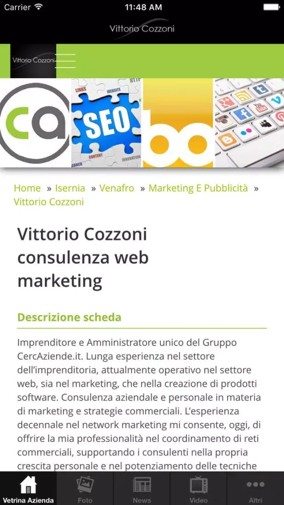 Vittorio Cozzoni consulenza web marketing Screenshots