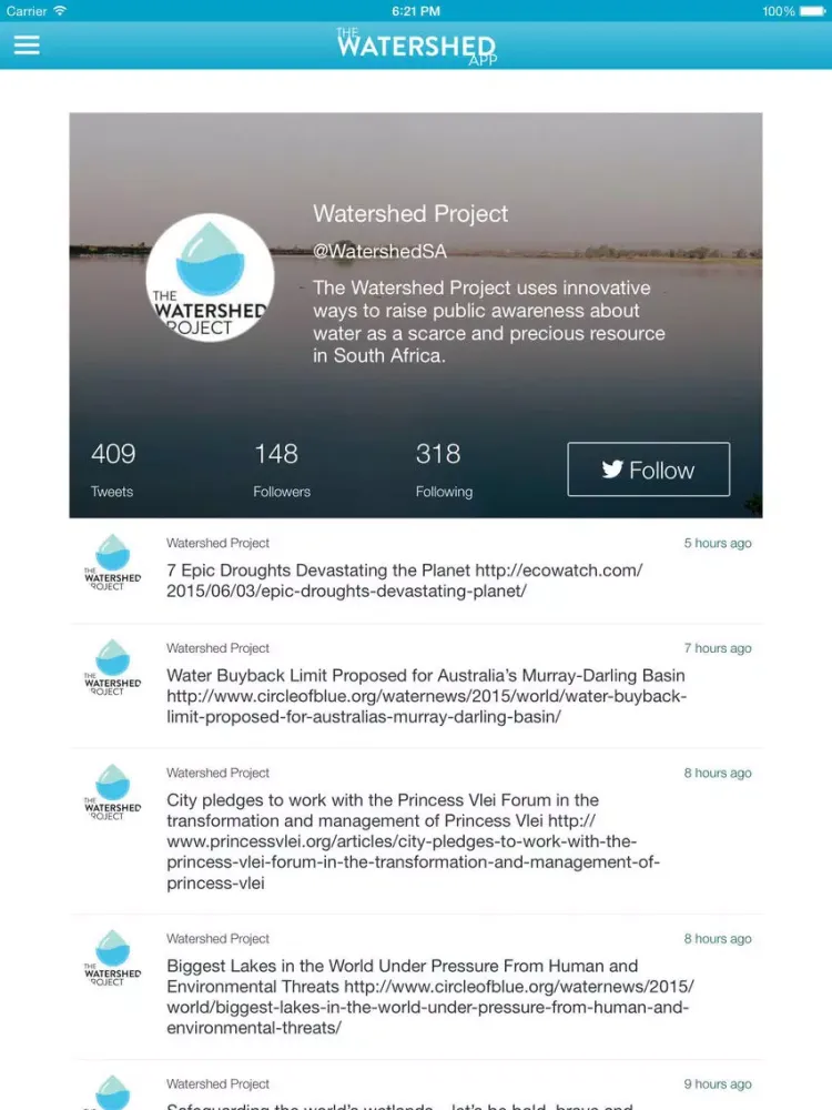 The Watershed App iPad 应用截图