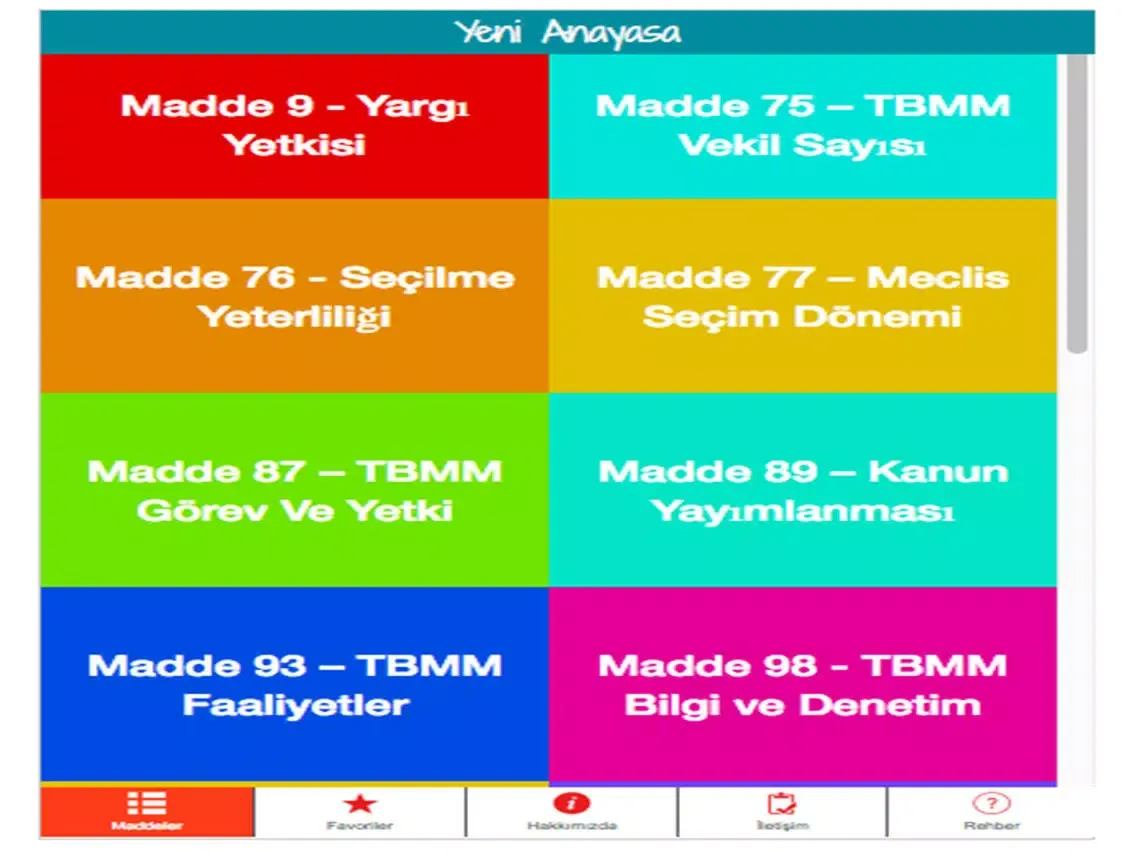 Yeni Anayasa iPad  Ekran Görüntüleri
