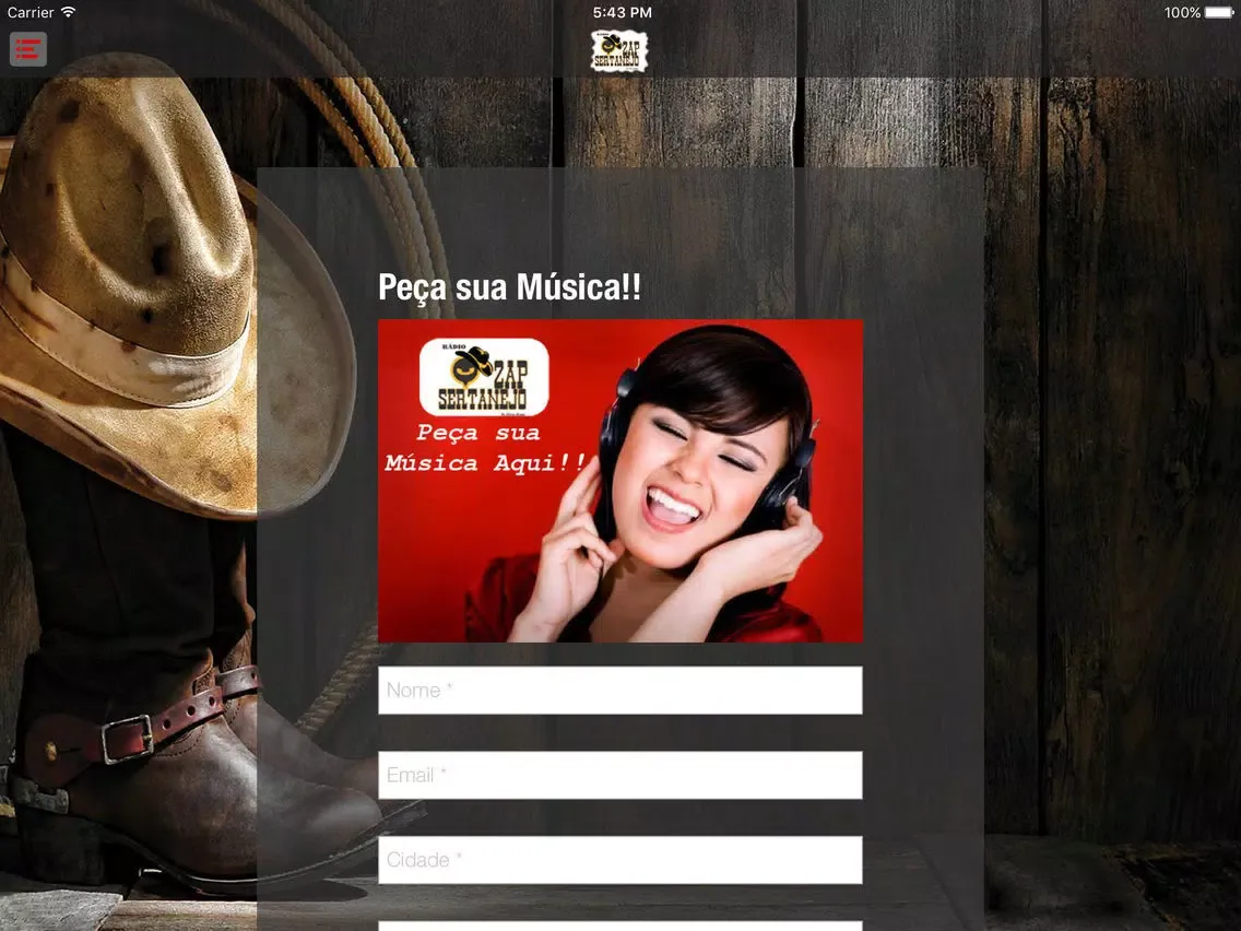 Zap Sertanejo iPad  Screenshots
