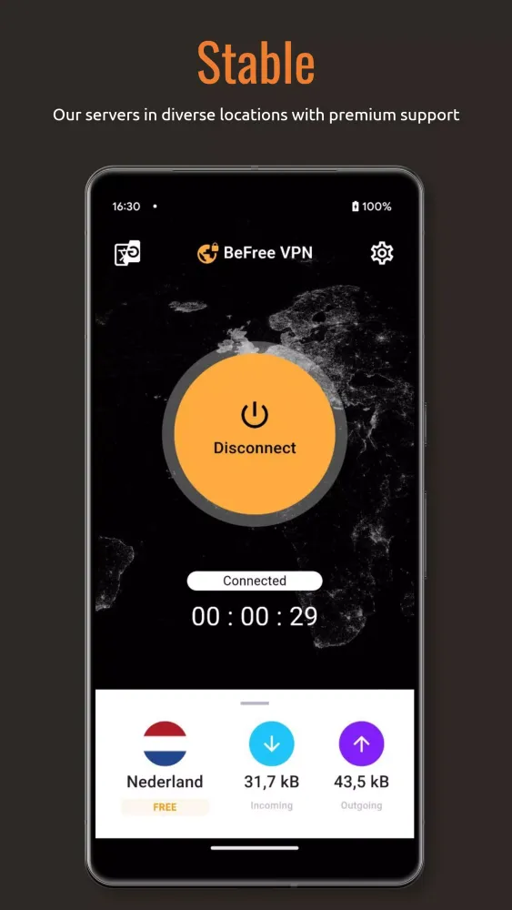 Capturas de tela do BeFree - fast and secure VPN