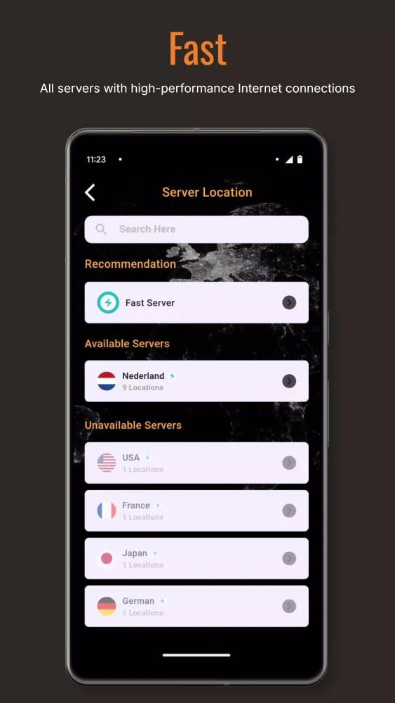 Capturas de tela do BeFree - fast and secure VPN
