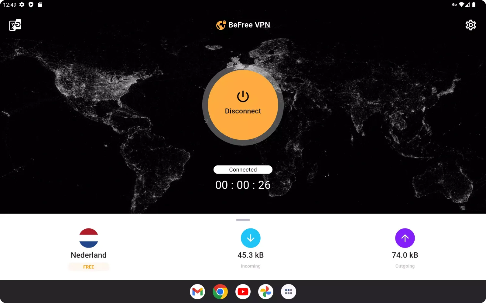 Capturas de tela do BeFree - fast and secure VPN