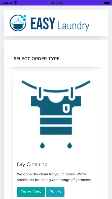 Tangkapan skrin Easy Laundry Service