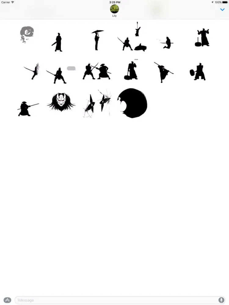 Black & White Bushido Stickers iPad  스크린샷