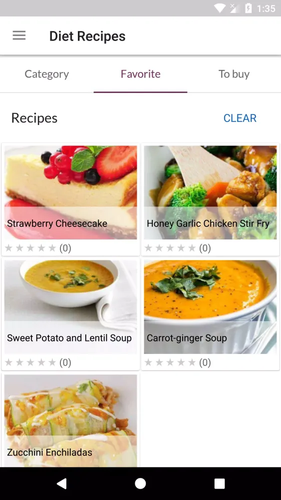 Capturas de tela do Diet Recipes