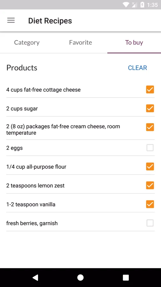 Capturas de tela do Diet Recipes