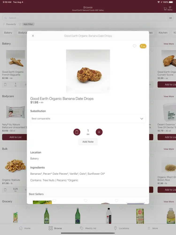 Скриншоты Good Earth Natural Foods iPad 