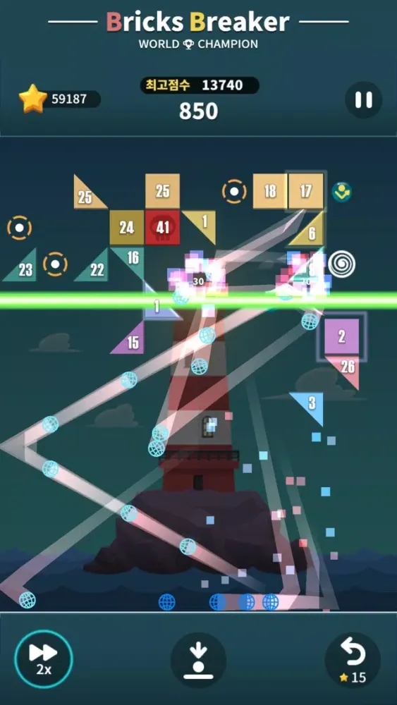 Capturas de tela do Bricks Breaker: World Champion