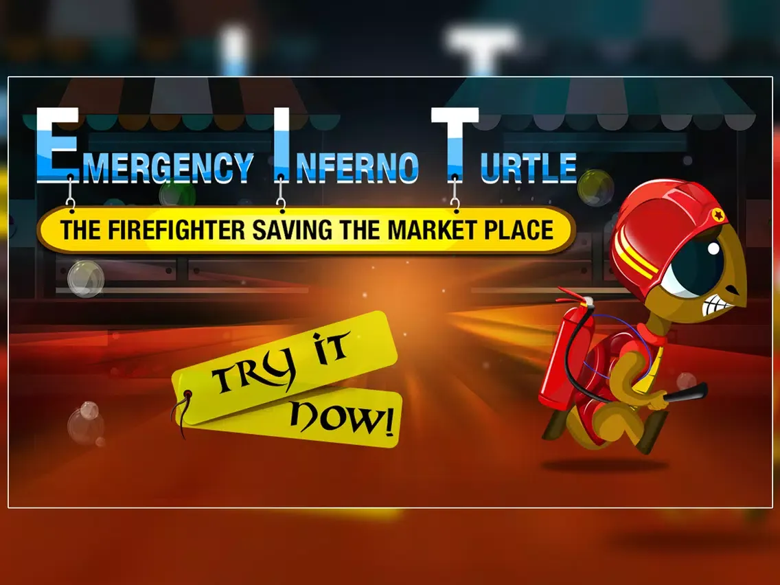 Tangkapan skrin Emergency Inferno Turtle : The Firefighter Saving the Market Place - Free iPad 