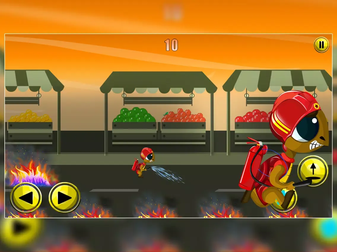 Tangkapan skrin Emergency Inferno Turtle : The Firefighter Saving the Market Place - Free iPad 
