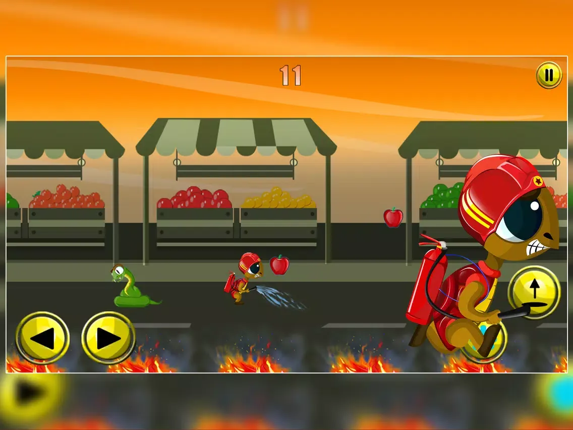 Tangkapan skrin Emergency Inferno Turtle : The Firefighter Saving the Market Place - Free iPad 