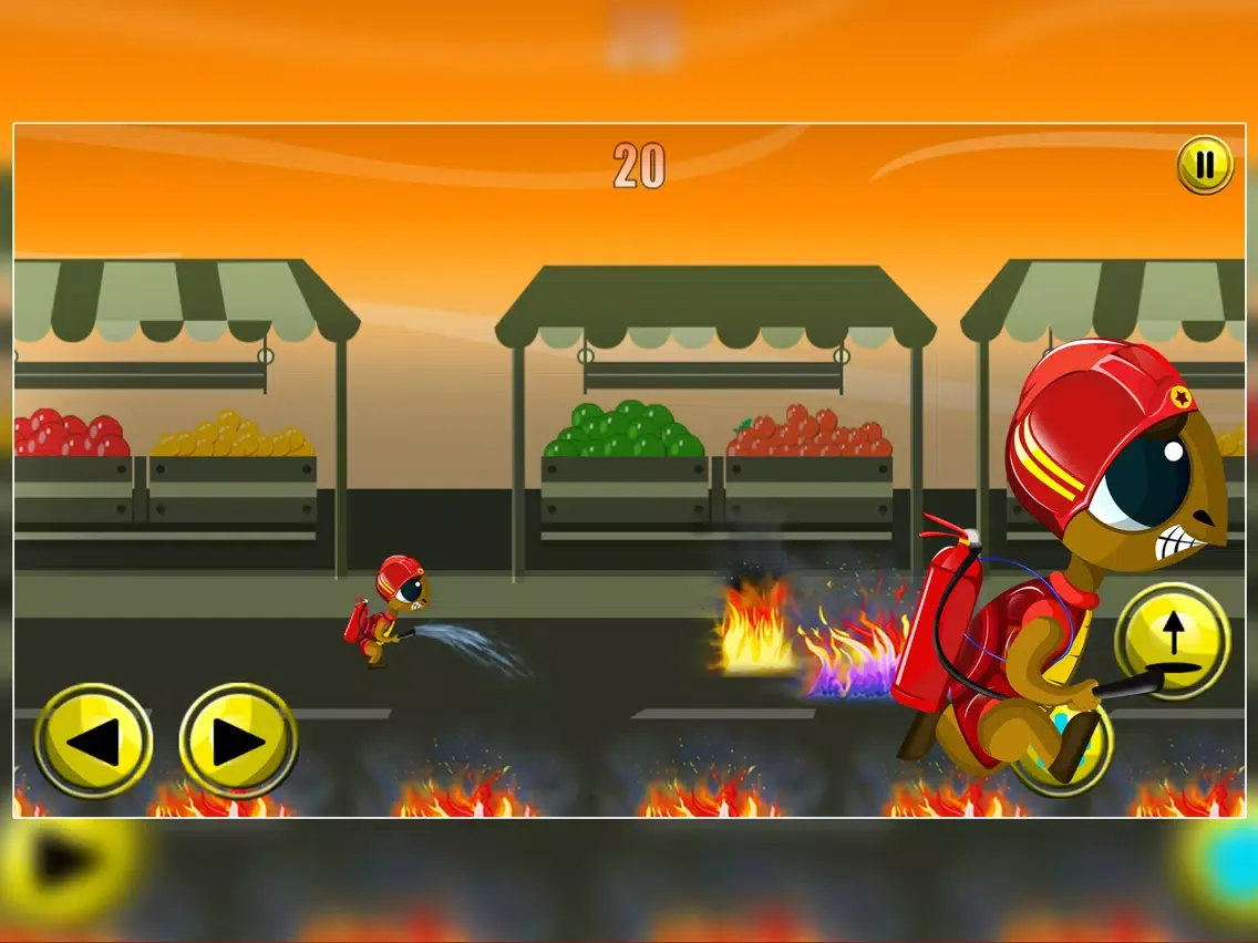 Tangkapan skrin Emergency Inferno Turtle : The Firefighter Saving the Market Place - Free iPad 