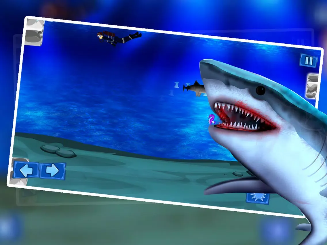 Shark Winter Emergency : The Ocean Underwater Fish Attack For Food - Free iPad  Screenshots