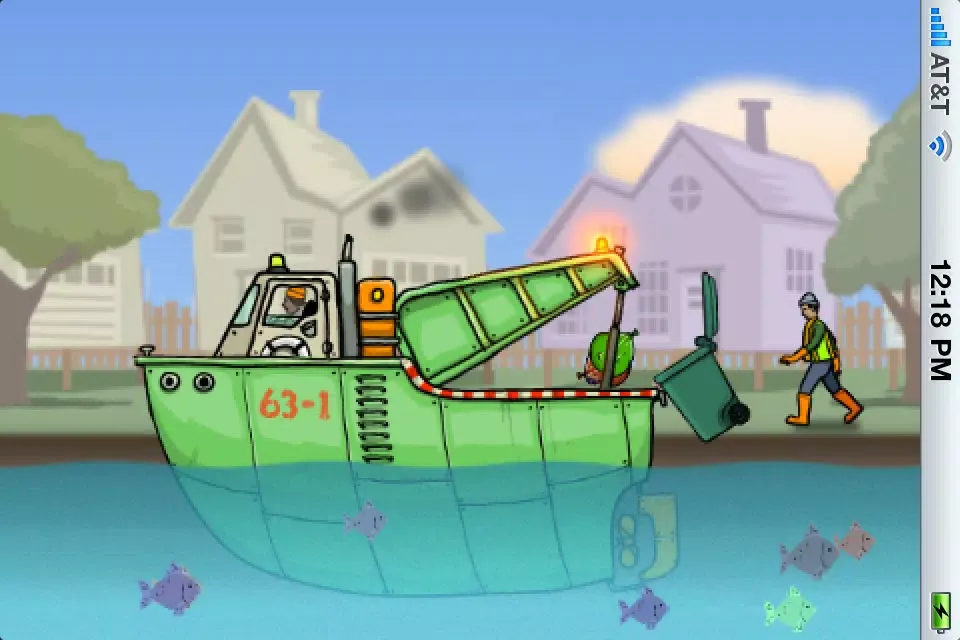 ภาพหน้าจอของ Garbage Boat