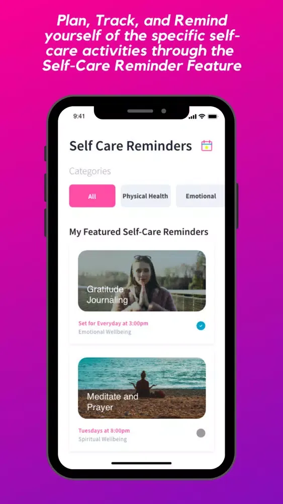 Capturas de tela do GoodHeart: Wellness & SelfCare