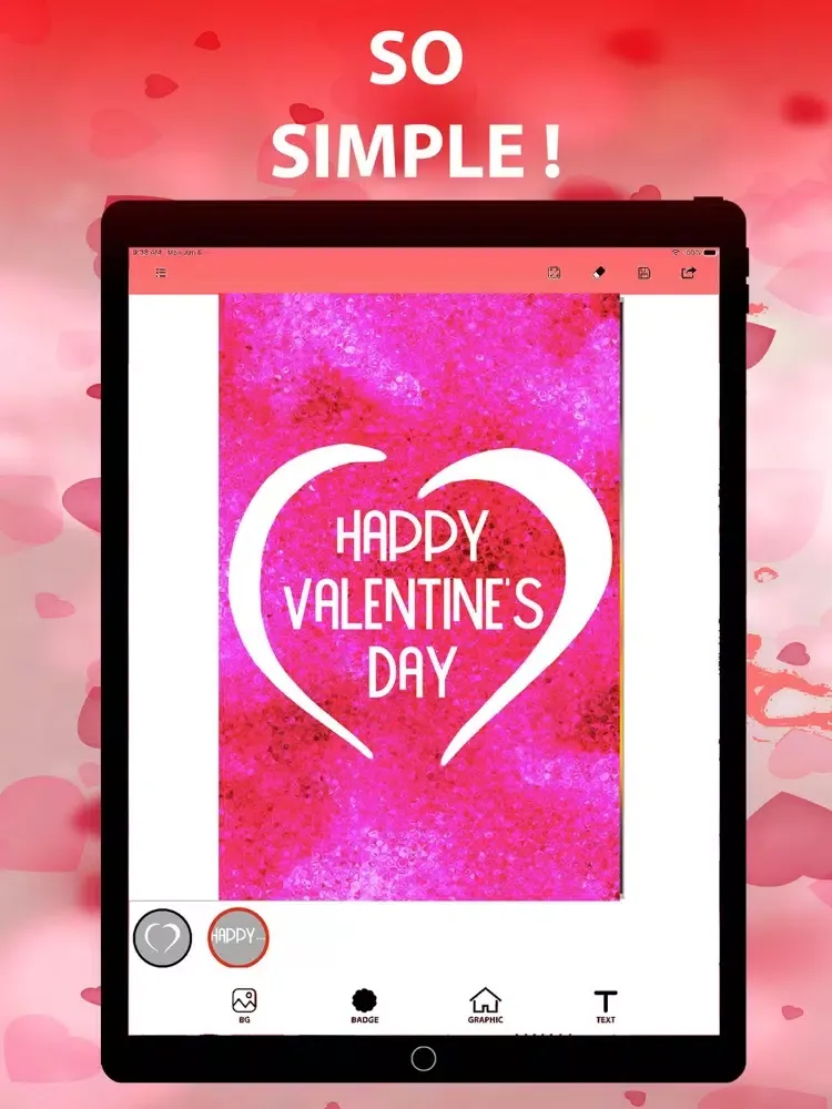 Valentine|Card|Maker++ iPad  Ekran Görüntüleri