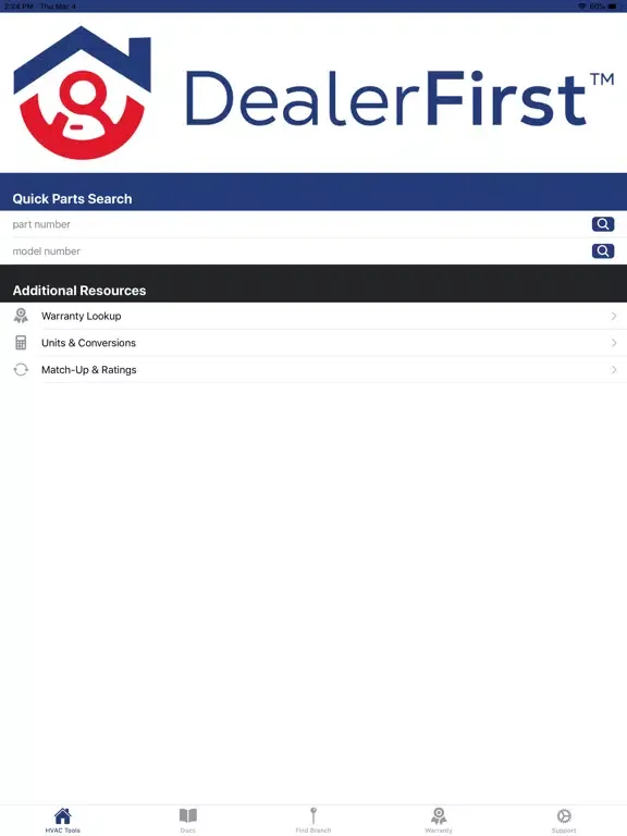 Ảnh chụp màn hình của DealerFirst iPad 