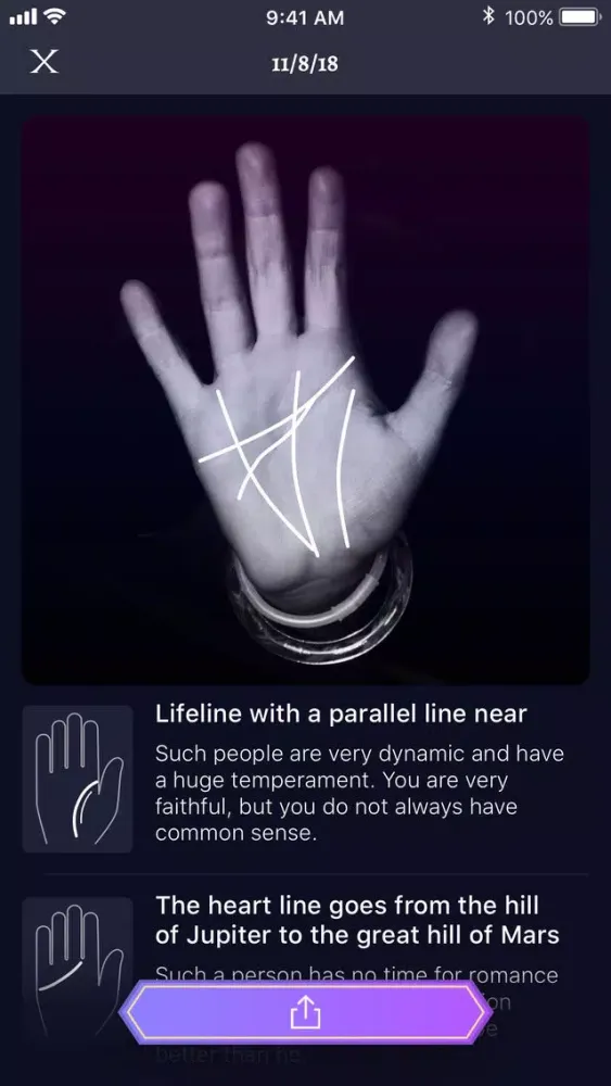 Zrzuty ekranu Palm Reading Scanner