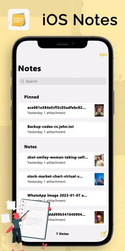 Note iOS 17 : Phone 15 Notes Screenshots