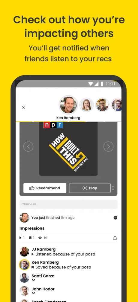 Capturas de tela do Goodpods