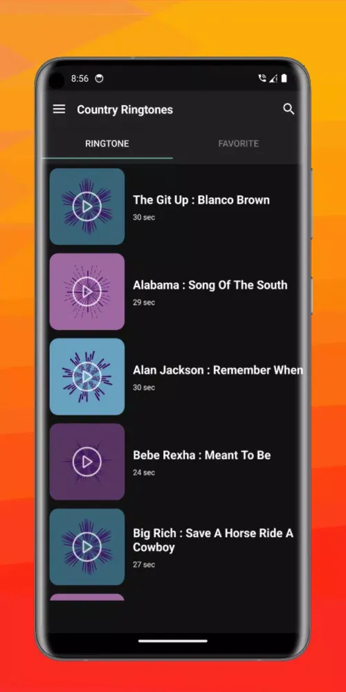 Capturas de pantalla de Country ringtones