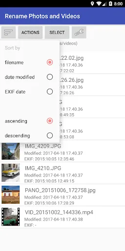 Rename Photos and Videos Screenshots