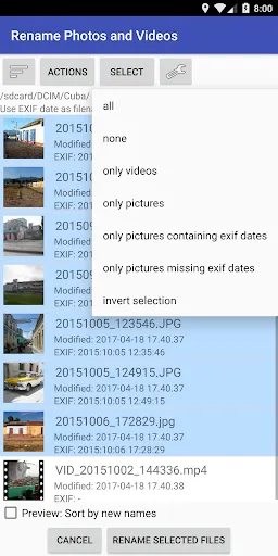 Rename Photos and Videos Screenshots