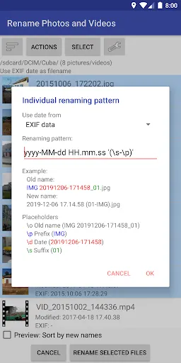 Rename Photos and Videos Screenshots
