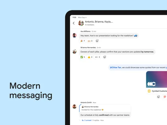 Google Chat iPad  Screenshots