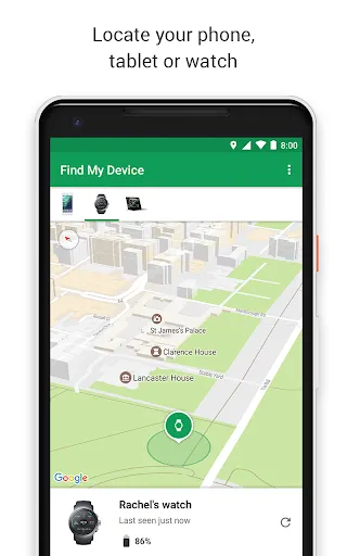 Zrzuty ekranu Google Find My Device