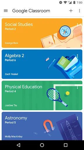 ภาพหน้าจอของ Google Classroom