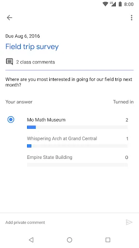 ภาพหน้าจอของ Google Classroom