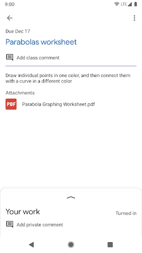 ภาพหน้าจอของ Google Classroom