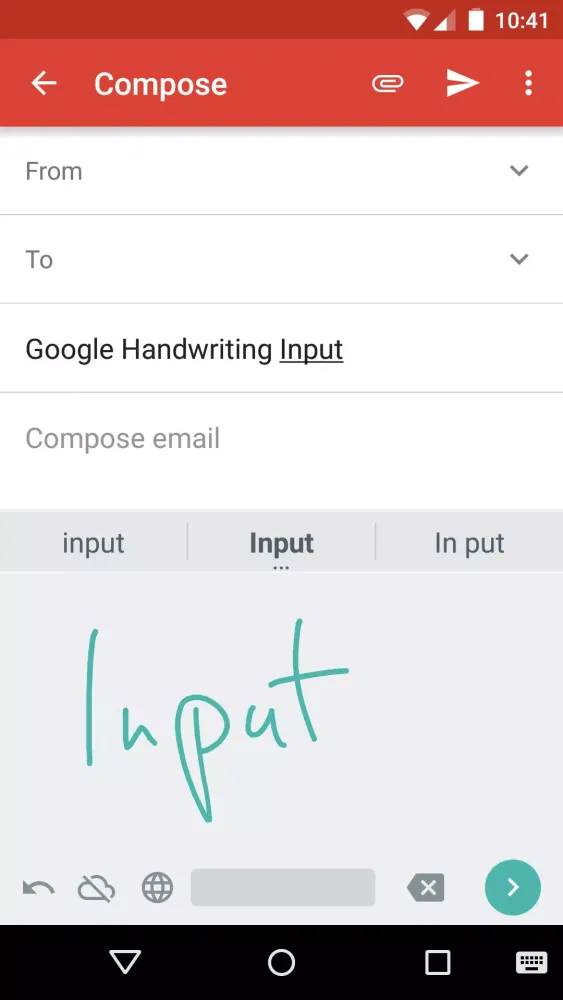 Ảnh chụp màn hình của Google Handwriting Input