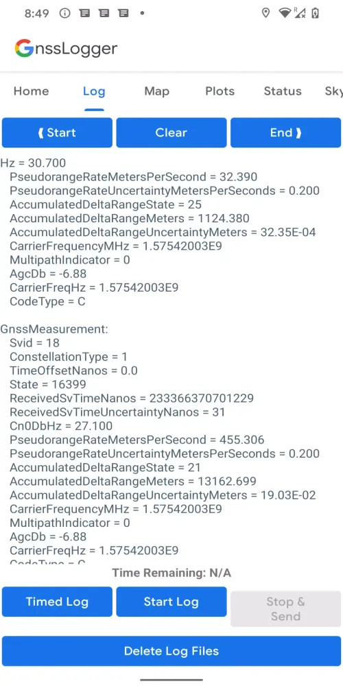 GnssLogger App應用截圖